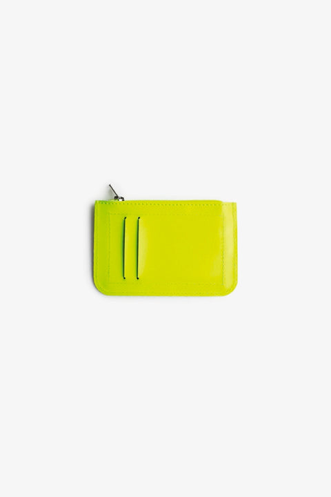 PUC Easy Wallet Fluors - Trendiges neongelbes Leder Portemonnaie