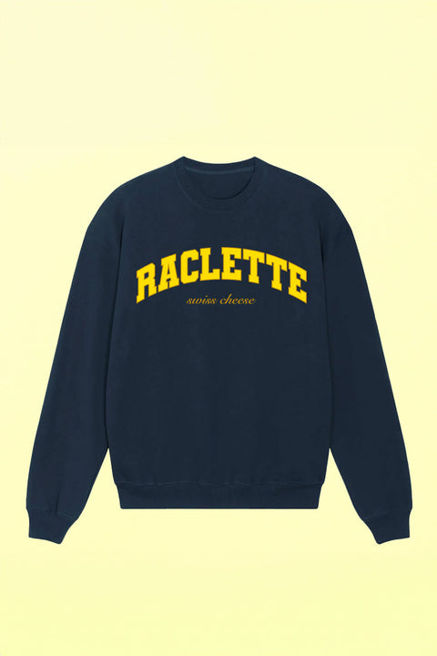 Raclette Pullover von studio ciao in Dunkelblau mit gelbem Motiv