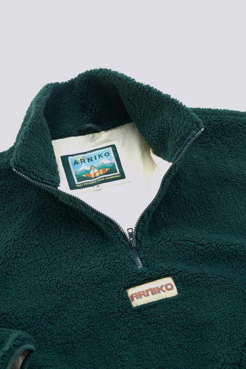 Detailansicht Stehkragen und Half-Zip der Moha Jacke