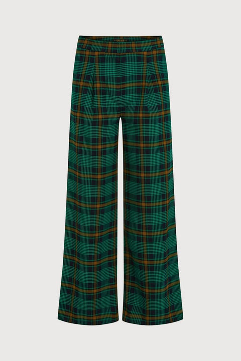 Elegante Karohose mit Frontfalten und Stretch für Damen