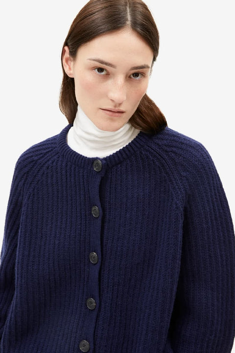 ARMEDANGELS Strickjacke mit Knopfleiste in Dunkelblau