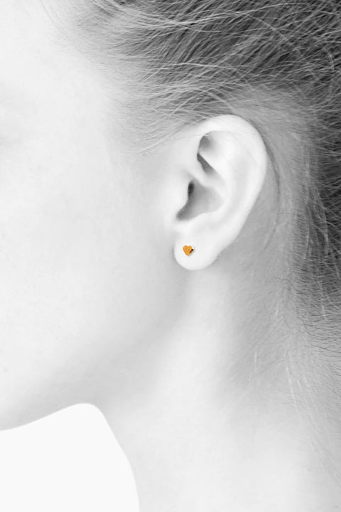 SIGN Heart Ohrstecker Nano – 24-karätiges Feingold
