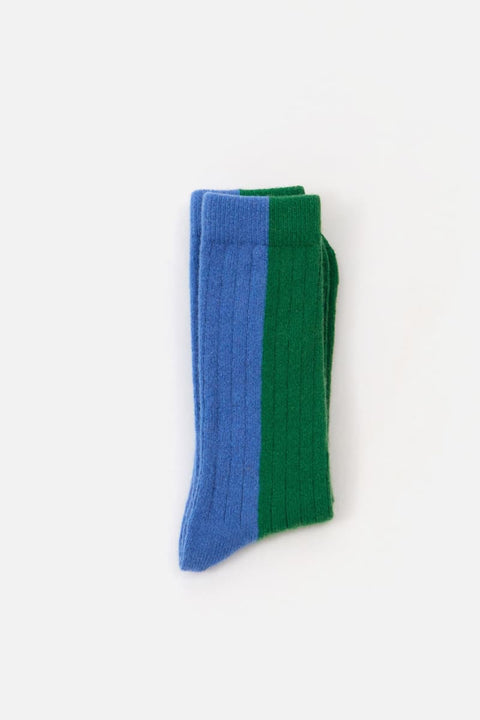 Bicolor Wool Socks Green von Suite13Lab in Grün und Blau