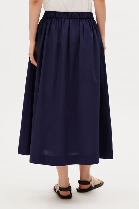 Poplin A-Line Midi Skirt ARMEDANGELS, seitliche Eingrifftaschen, GOTS-zertifizierte Bio-Baumwolle