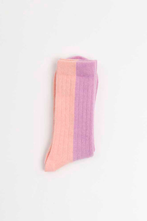 Bicolor Socks Wool Peach von Suite13Lab in Hell-Lila und Hellpink