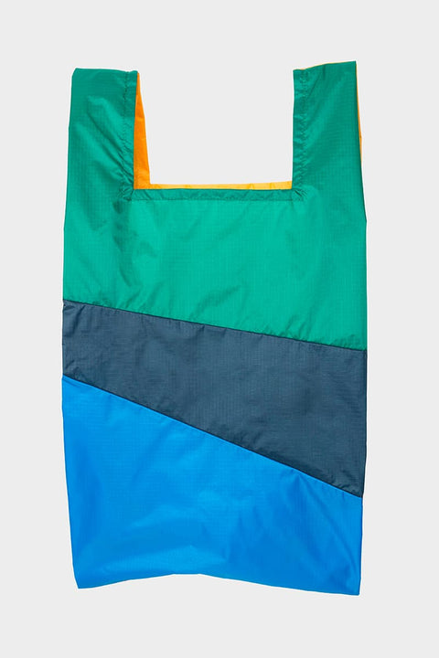 The New Shopping Bag Multi TV Yellow Large Susan Bijl, beide Seiten nebeneinander, 37,5 x 70 x 20 cm, 28 Liter, faltbar