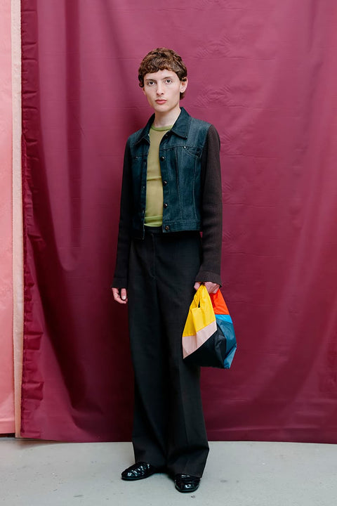 The New Shopping Bag Multi Tone Small Susan Bijl, zusammengefaltet, ultrakompaktes Format, beide Seiten sichtbar