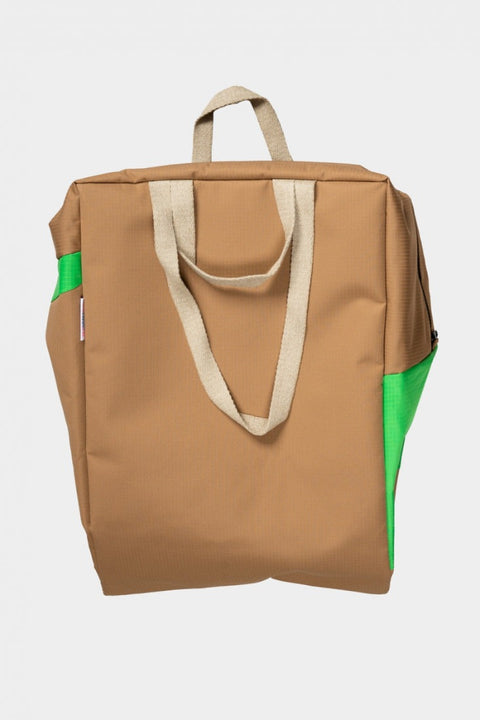 Wasserdichte Large-Tasche in Sand und Neongrün
