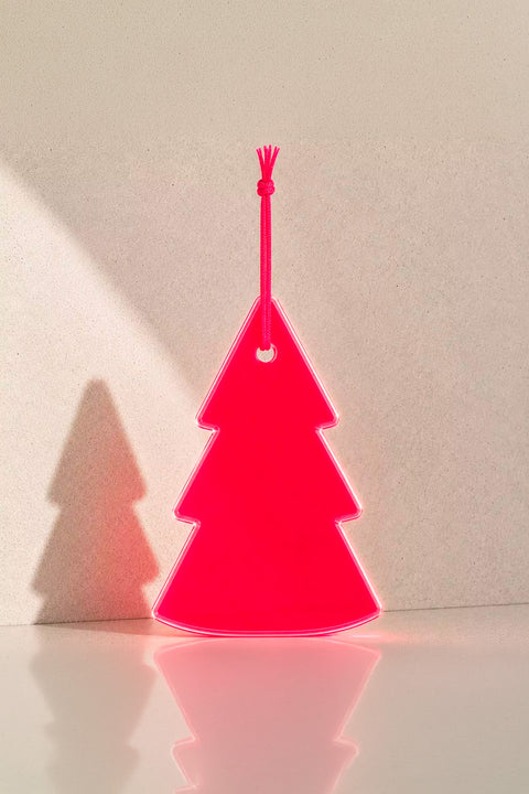 Neon-Pink Tannenbaum-Anhänger