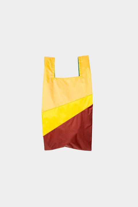 The New Shopping Bag Multi TV Yellow Small Susan Bijl, zusammengefaltet, ultrakompaktes Format, beide Seiten sichtbar