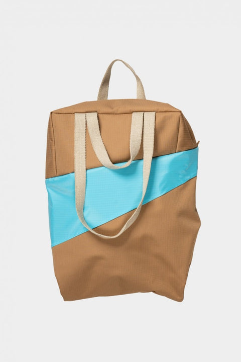 Elegante Susan Bijl Tote Bag in Sand & Türkis - perfekter Alltagsbegleiter