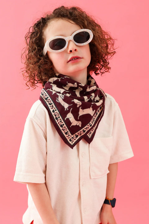 Foulard Bébé Enfant Teckel Prune von Maison Augustin