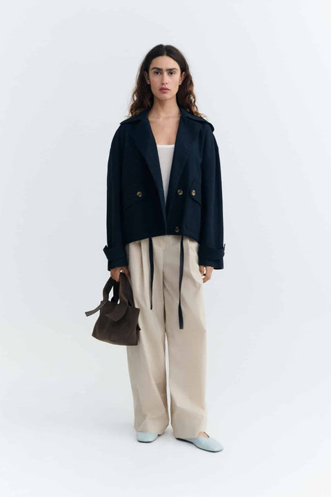 Navy Norma Jacket aus Bio-Baumwolle in Marineblau