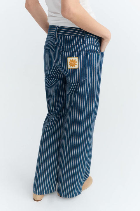Gestreifte Damenhose aus nachhaltiger Baumwolle