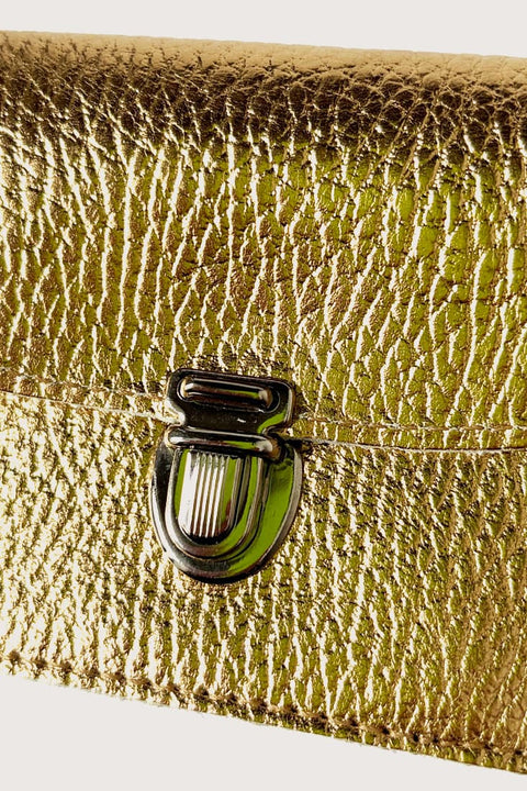 Papoutsi Geldbörse Borsa Small Metallic-Gold – handgefertigtes Leder-Portemonnaie aus Berlin