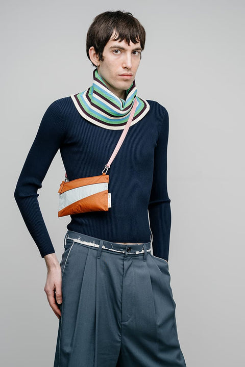 Leichte Mini Tasche Zimt Hellblau wasserabweisend