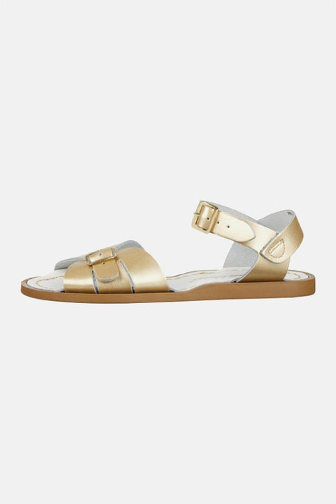 Wasserdichte Ledersandalen in Gold