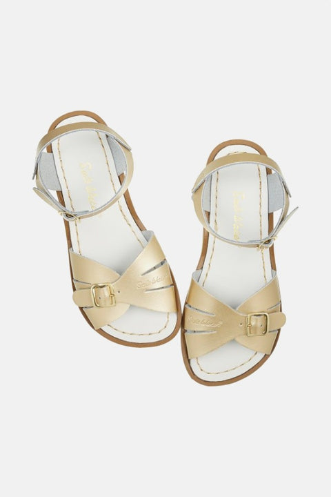 Retro-Sandalen für Frauen aus Leder - Gold