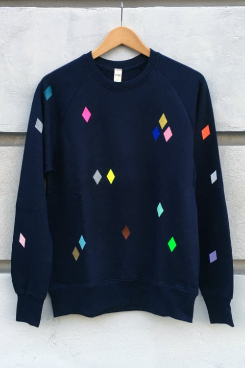 POM Berlin Sweater Rauten Blau Erwachsene