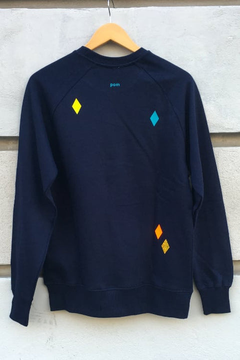 POM Berlin Sweater Rauten Blau