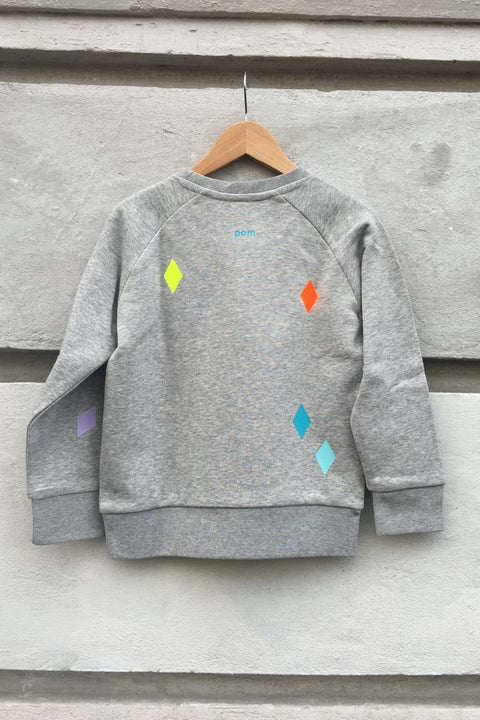 PON Raute grau Grauer Pullover aus festem Baumwollsweat