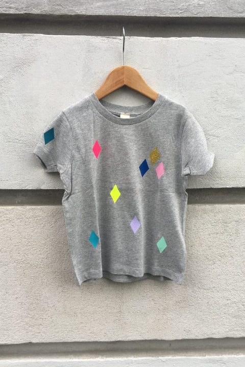 POM T-Shirt Rauten Grau KIDS