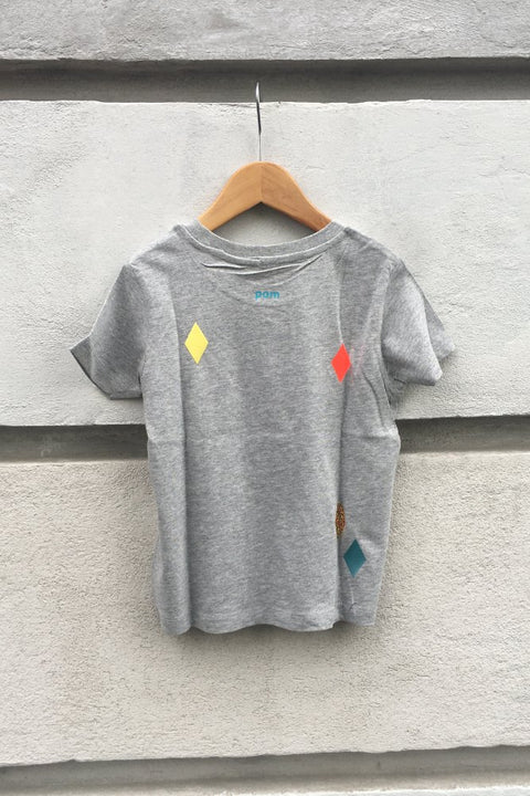 POM Berlin T-Shirt Rauten Grau - Kinder