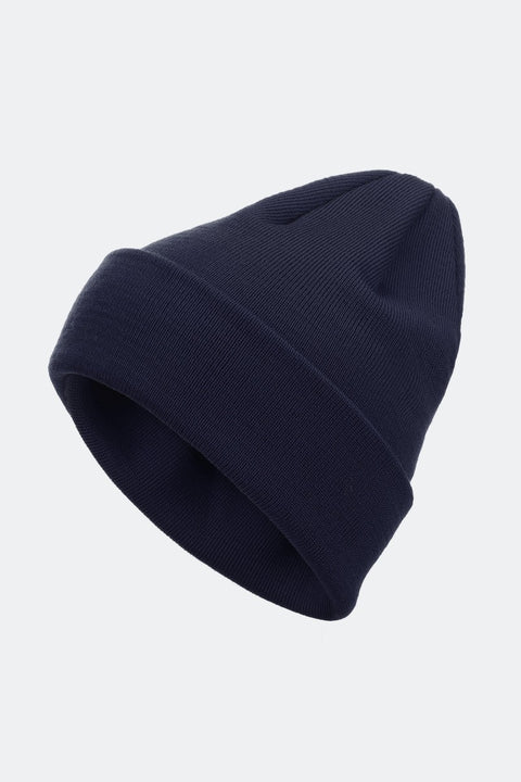 Mütze Strickmütze Feinstrick Merino Wolle Dunkelblau