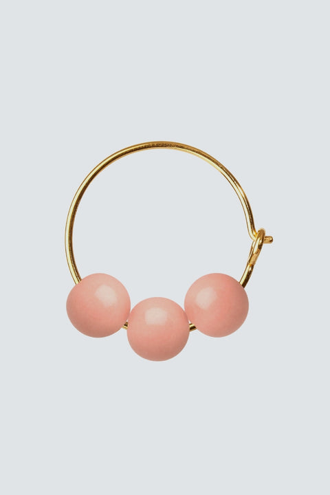 Mit diesen Gold-Ohrringen Hoops und Porzellanperlen in Pfirsichrot bist du der Star des Abends! Jetzt bestellen