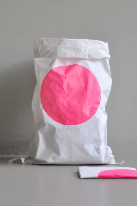 Papiersack Dot Neon Pink