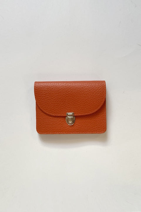 Klassische Leder-Geldbörse von Papoutsi in lebendigem Orange