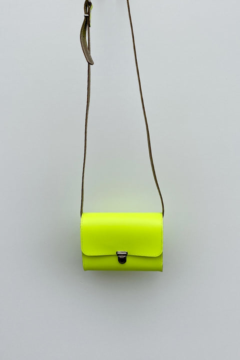 Praktische Leder-Tasche, Neongelb