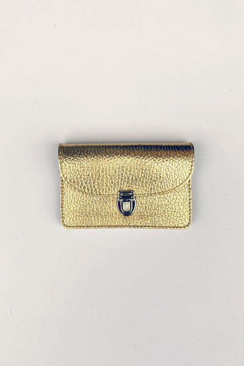 Papoutsi Geldbörse BORSA aus Rindleder in Metallic-Gold