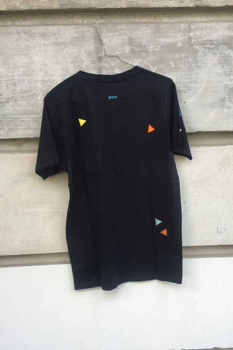 POM Berlin T-Shirt Dreiecke Blau Erwachsene