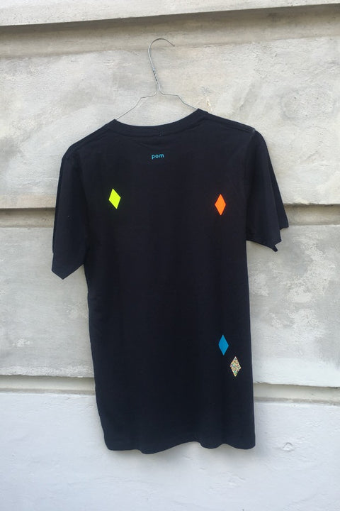 POM Berlin - T-Shirt Rauten Blau - Erwachsene
