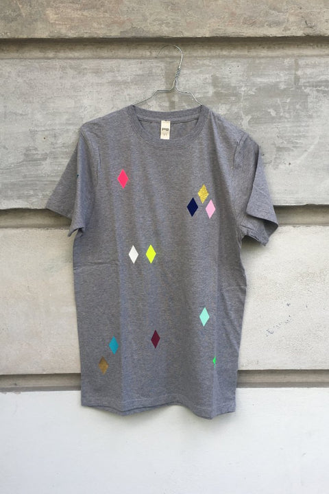 POM T-Shirt Rauten Grau