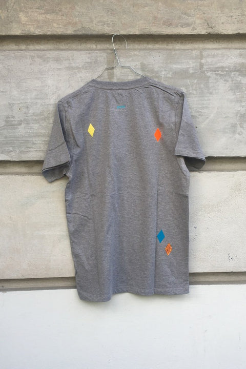 POM Berlin - T-Shirt Rauten Grau - Erwachsene