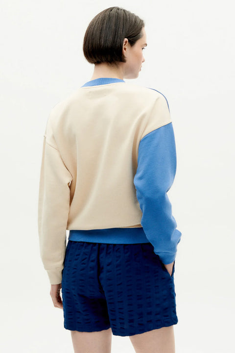 Bio-Baumwolle Sweatshirt Ivory Abstract