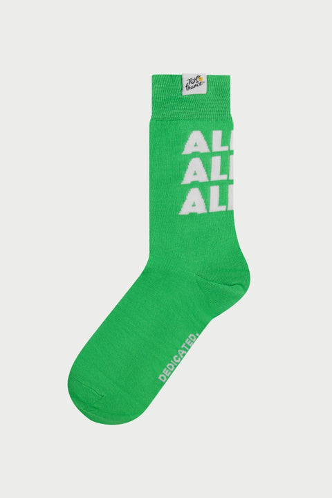 Grüne DEDICATED "Allez! Green" Socken im Tour de France Design