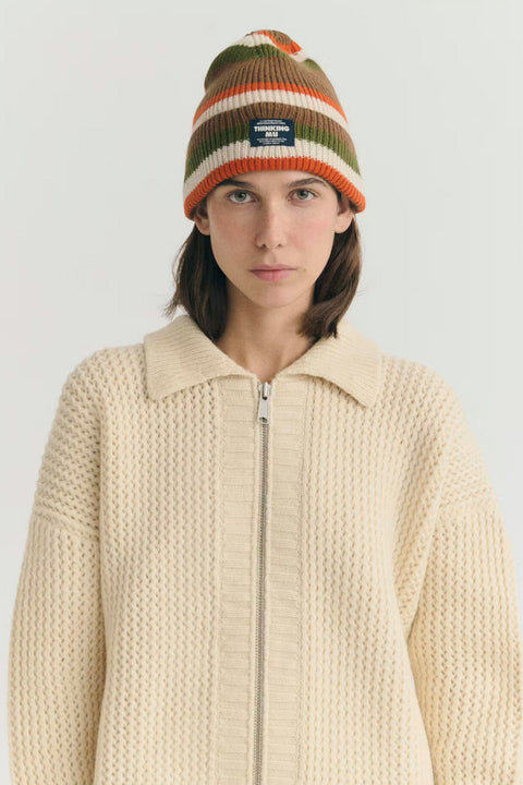Der Amor Striped Wool Beanie von Thinking Mu