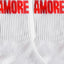 Socken AMORE Rot/Weiß NAVUCKO, Paar nebeneinander, zwei Größen 35-38 und 39-42, weiches Bio-Baumwollmaterial