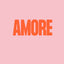 Damen T-Shirt AMORE NAVUCKO Pink – Detailansicht AMORE-Aufdruck in Orange auf sattem Pink, 180 GSM Bio-Baumwolle