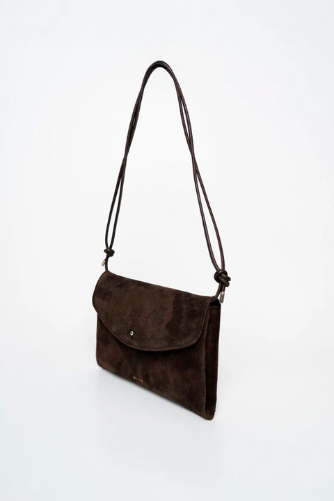 ann kurz Clutch, Wildleder Mokka, Made in Alicante