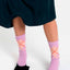 Argyle Socks Wool Lilac im Alltag getragen