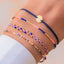 Armband Be Blush Lolli Mix 2 Blush Indigo, Detailansicht Karabinerverschluss und Matsuno-Perlen, handgefertigt auf Bali