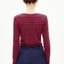 Gestreiftes Damen Longsleeve in Rot und Blau