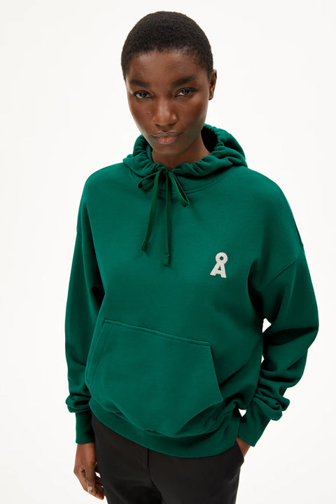 ARMEDANGELS Hoodie Francisaraa in Smaragdgrün mit Kapuze
