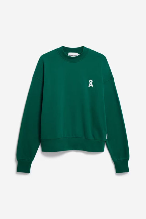 Smaragdgrüner ARMEDANGELS Pullover aus 100 % Bio-Baumwolle