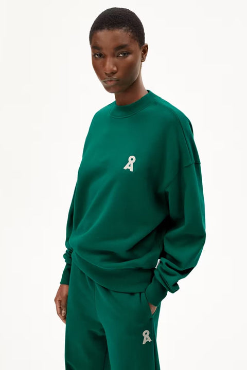Oversized Sweatshirt mit Rundhalsausschnitt in Grün
