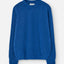 Blauer Damenpullover aus Alpaka mit grafischem Muster